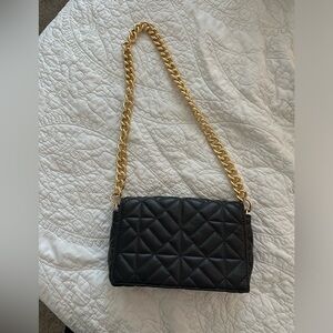 Black Quilted Chain Shoulder Bag